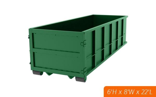 a 30-yard dumpster is typically ideal for larger projects such as commercial construction or major home renovations